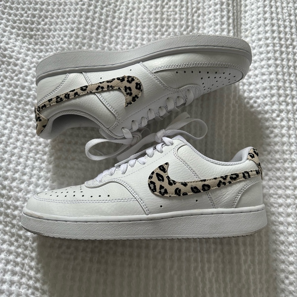 Nike Court Vision ‘Leopard Swoosh’ - White Low Sneaker